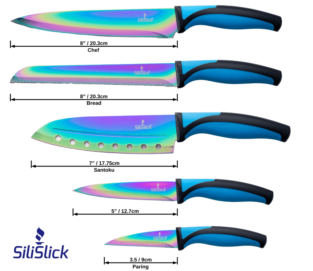 Kitchen Knife Set - Blue Handle