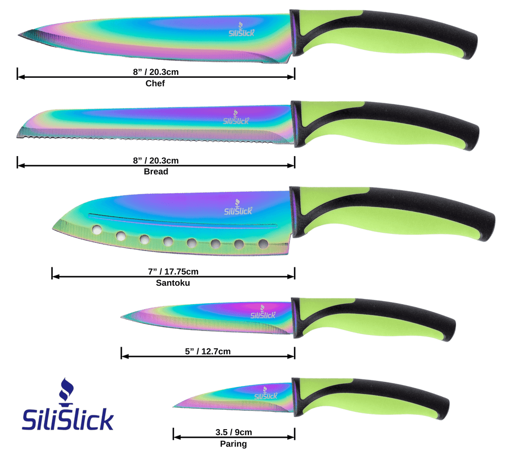 Kitchen Knife Set - Green Handle